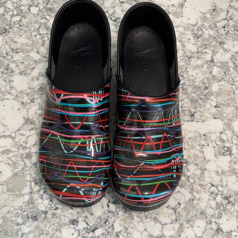 Dansko Black Leather Clogs